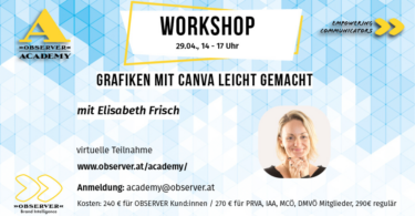 OBSERVER Academy Workshop über Canva mit Elisabeth Frisch