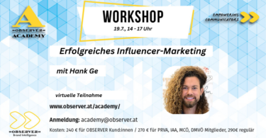 Workshop: Erfolgreiches Influencer-Marketing mit Hank Ge